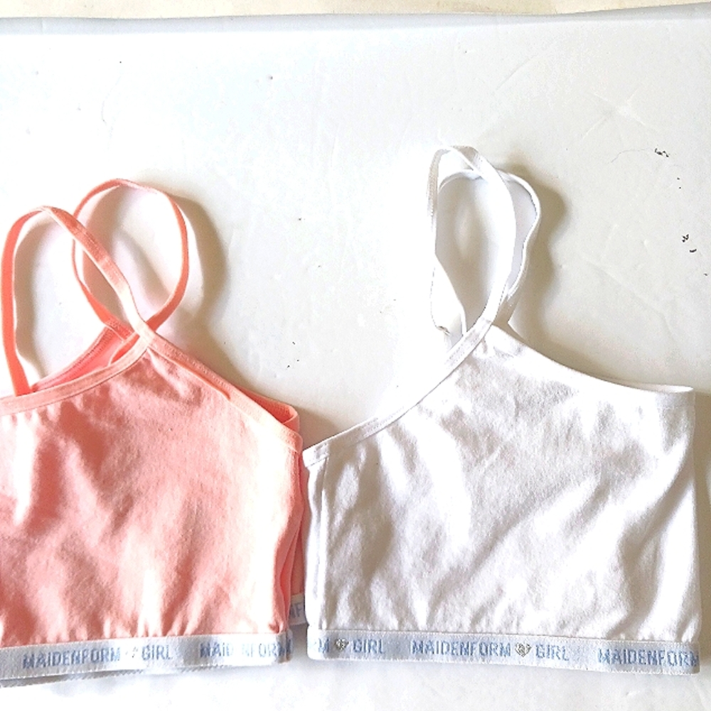 MAIDENFORM 2 Training Bras Orange/White Size XL